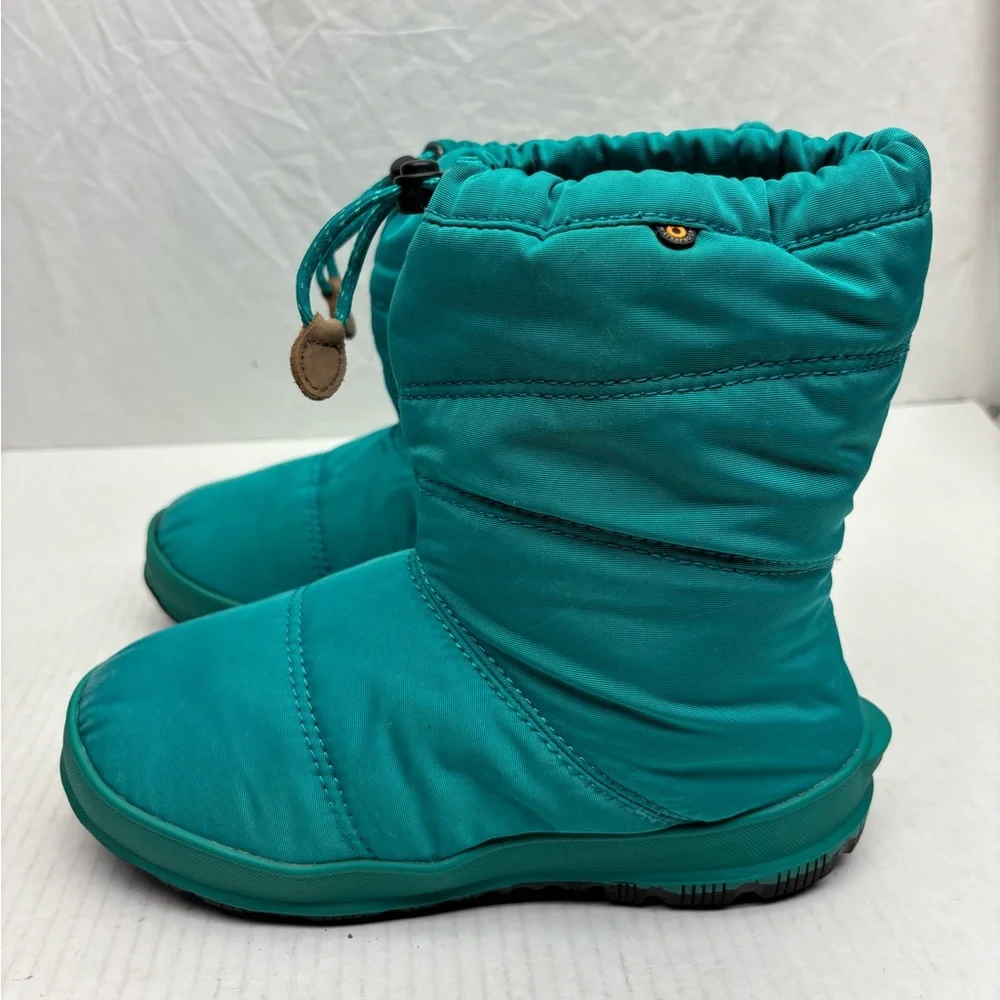 Bogs Snowday Teal Puffer Winter Boots, size 5 big girl, box 25